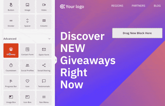 Add a RafflePress giveaway block to a WordPress landing page using SeedProd