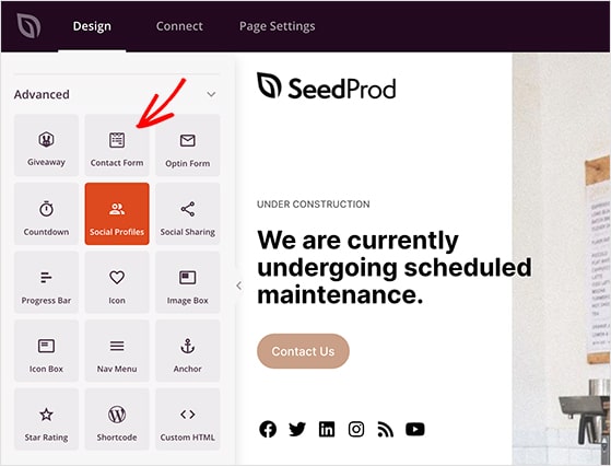 Advanced landing page blocks in SeedProd like opt-in forms and giveaways