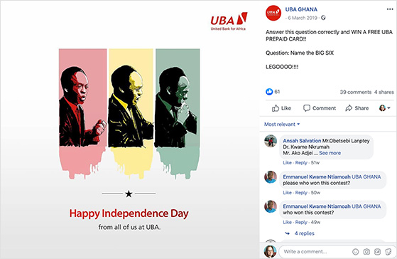 Facebook engagement contest idea using trivia question