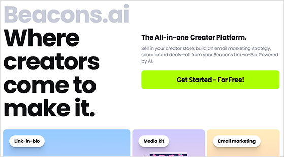 Beacons link in bio instagram tool