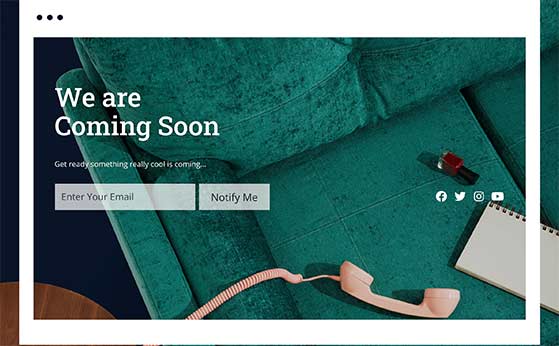 Live view of a coming soon page built with SeedProd in WordPress