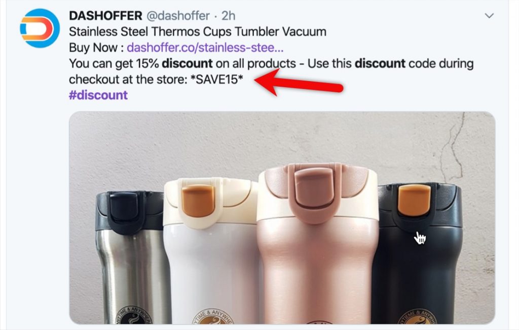 Exclusive discount code promotion for X followers