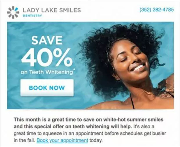 dental marketing email example