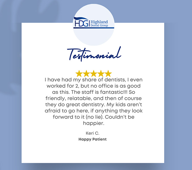 Dentist testimonial example