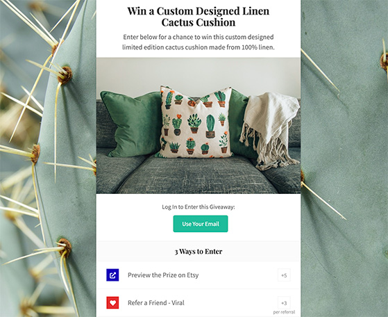 etsy-giveaway-landing-page - RafflePress example of how to do a giveaway on Etsy with RafflePress