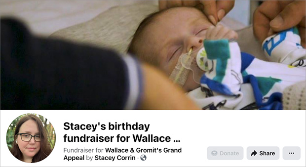 facebook-birthday-fundraiser-charity - RafflePress Facebook birthday fundraiser example showing a charity giveaway idea that turns birthdays into fundraising campaigns