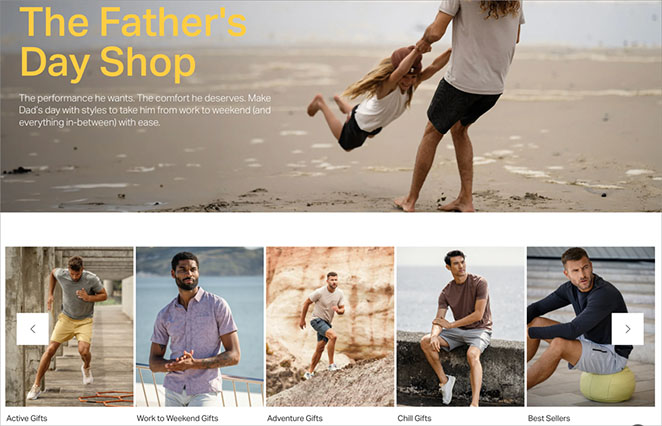 Example of a Father's Day gift guide