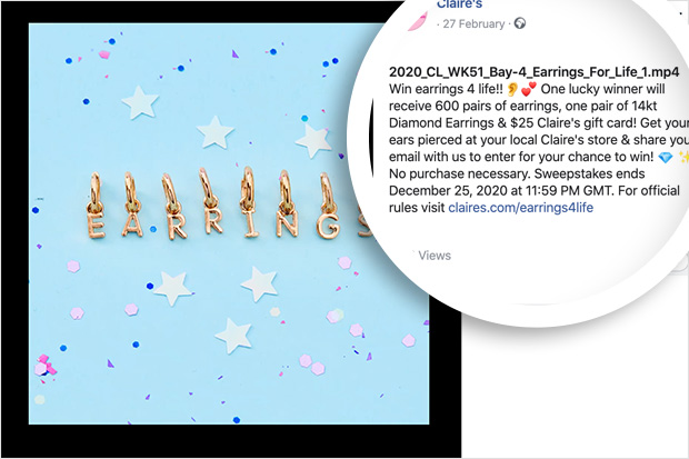 In-store Facebook giveaway idea encouraging store visits