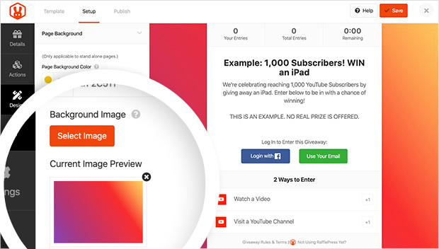 landing-page-background-image - RafflePress Set a background image for your YouTube giveaway landing page