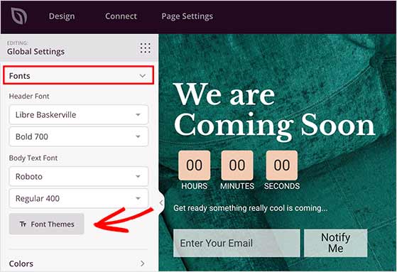 Font selection and weight customization in SeedProd global settings