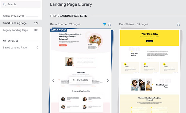 Thrive Architect landing page templates