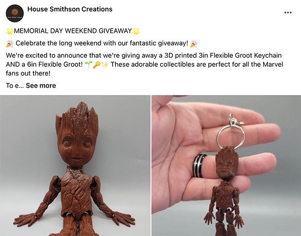 Memorial day giveaway facebook post example