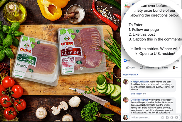 Facebook photo caption contest example with food brand