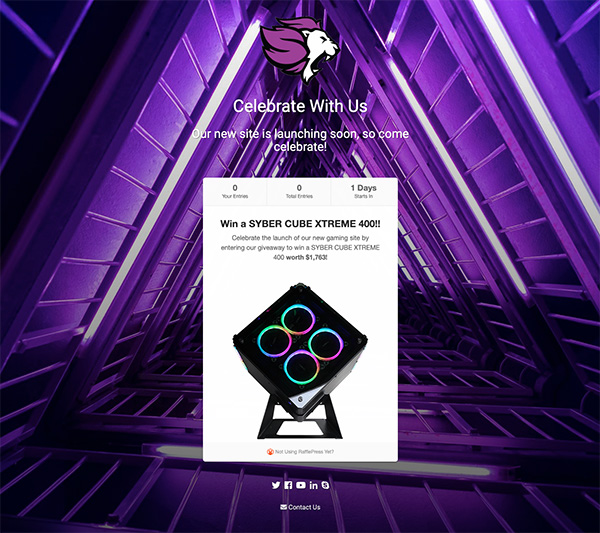 Coming soon giveaway landing page for pre-launch marketing