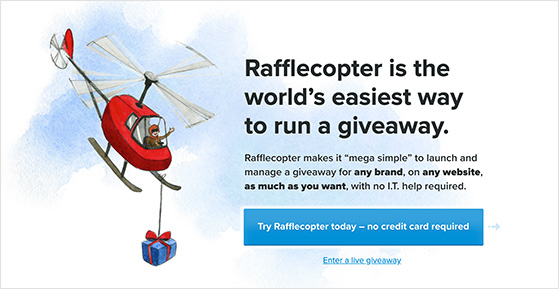 Rafflecopter homepage screenshot