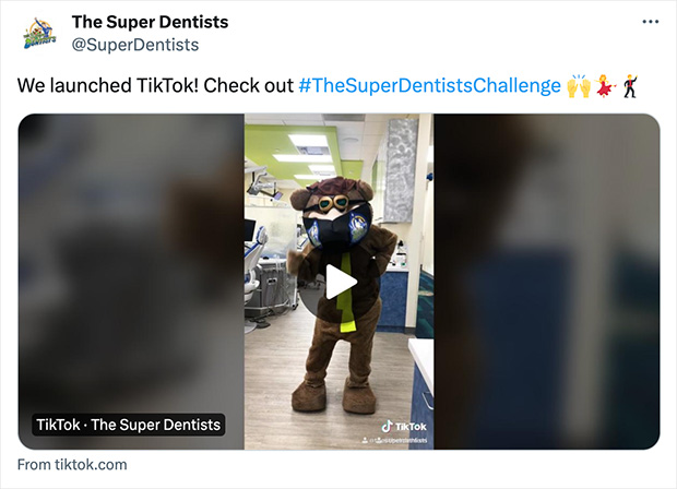 Social media dental marketing example