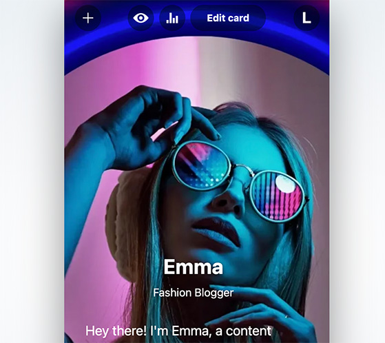 tap.bio interface example