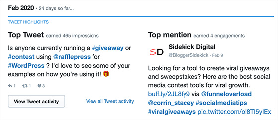 Top tweet example