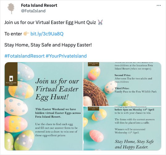 Virtual Easter egg hunt giveaway campaign screenshot
