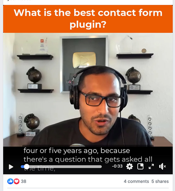 Example of a Facebook video post for small business
