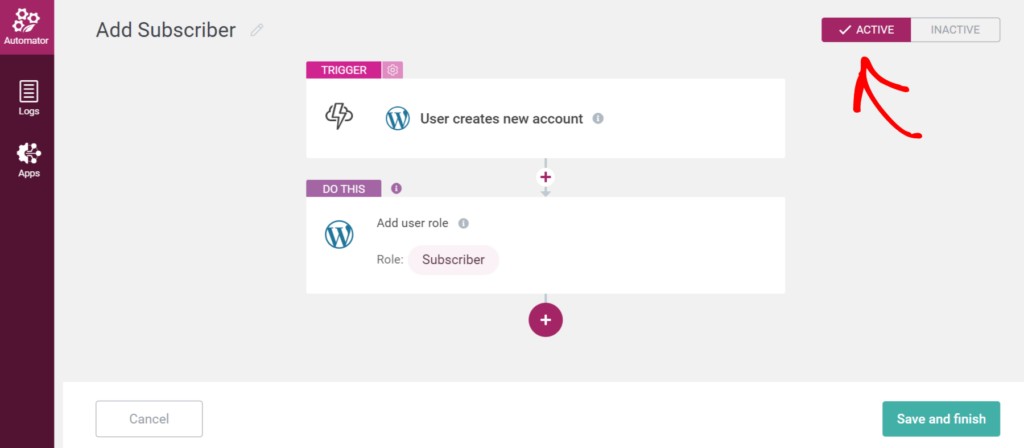 Thrive Automator dashboard