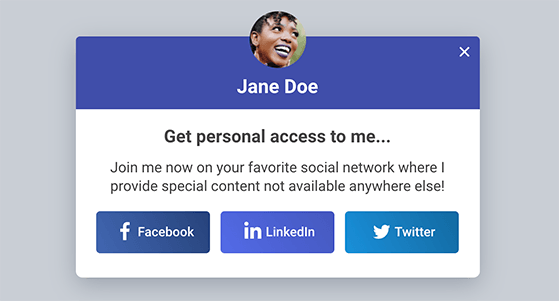 Example of a LinkedIn popup from OptinMonster