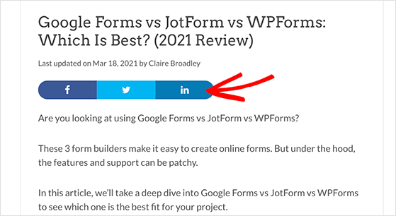 Add a LinkedIn share button to your website