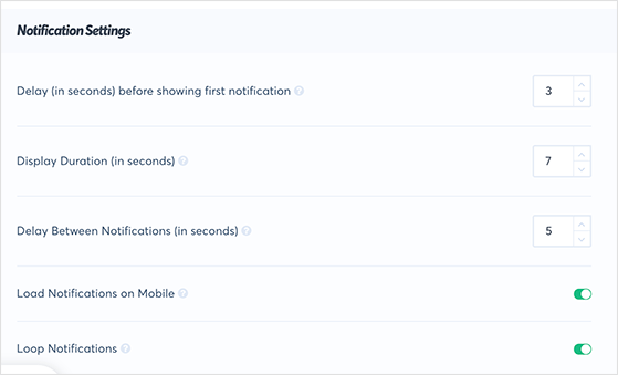 Adjusting how long and how often notifications appear