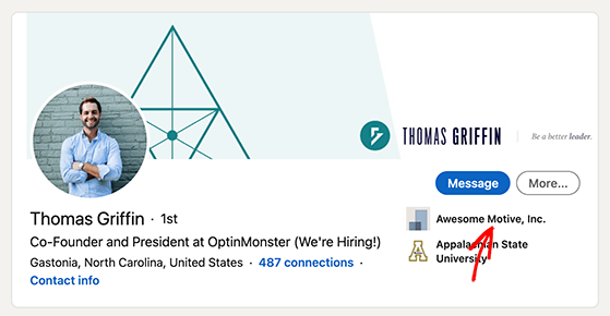 Ask employees to follow your LinkedIn page