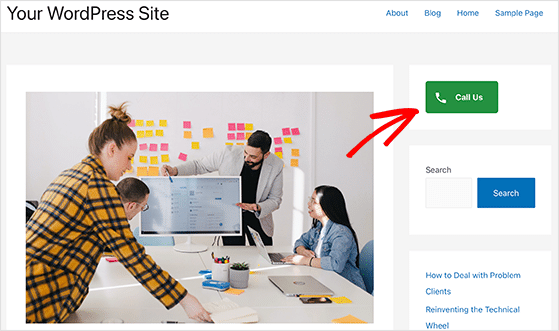call-us-button-sidebar - RafflePress call us button WordPress sidebar
