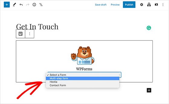 choose-multi-step-form - RafflePress Select your multi step form from the dropdown box
