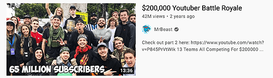 Collaboration example between two YouTubers