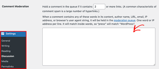 Use Comment Moderation in WordPress to stop spam form submissions