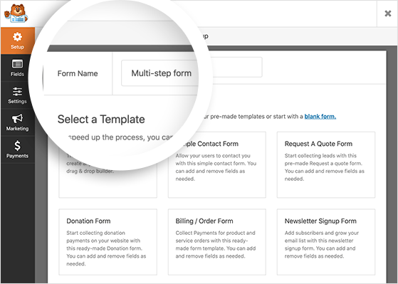 contact-form-template - RafflePress Create multi step form in WordPress