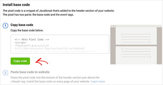Copy the pixel tracking base code