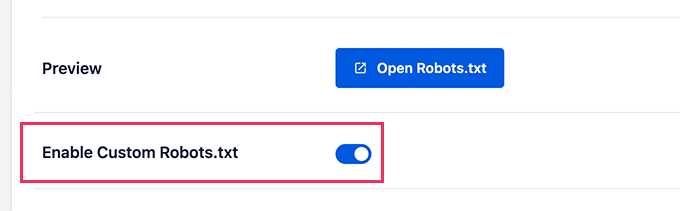 AIOSEO custom Robots file