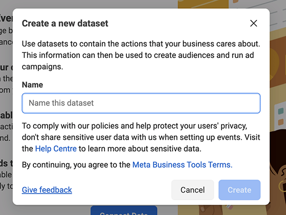 Choose a name for your new dataset