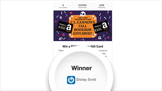 displaying a giveaway winner