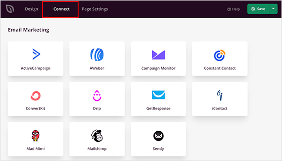 SeedProd email marketing service integrations for WordPress landing pages