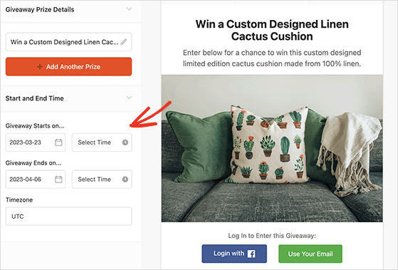 etsy-giveaway-duration - RafflePress Etsy giveaway duration settings