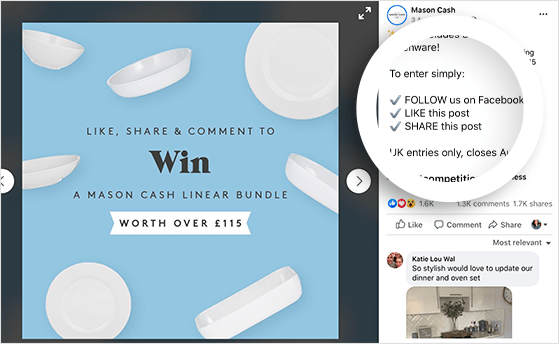 Easy entry methods on a legitimate giveaway