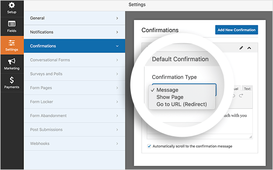 form-confirmation-message - RafflePress Choose a confirmation message type for your WordPress multi-step form