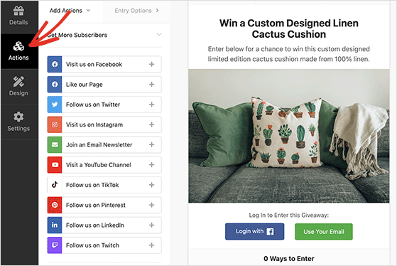giveaway-actions-etsy - RafflePress Giveaway actions