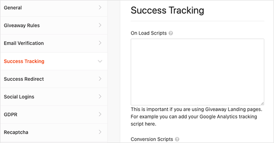 RafflePress sucess tracking dashboard for tracking contest metrics with Google Analytics