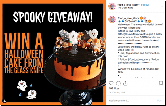 Halloween Instagram giveaway example from Food Love Story