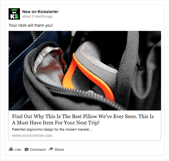kickstarter-facebook-ad - RafflePress Kickstarter facebook ad