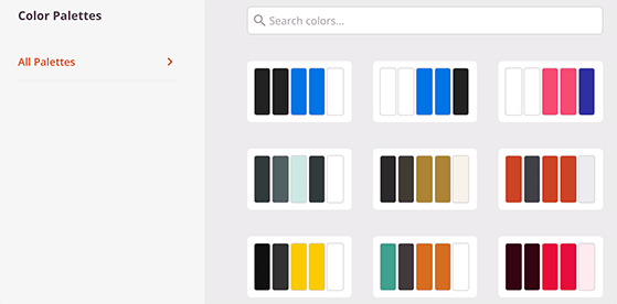 Pre-made color palettes available in SeedProd