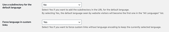 Show subdirectory for native language