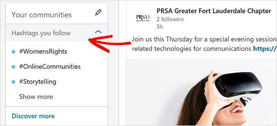 Use relevant hashtags on LinkedIn