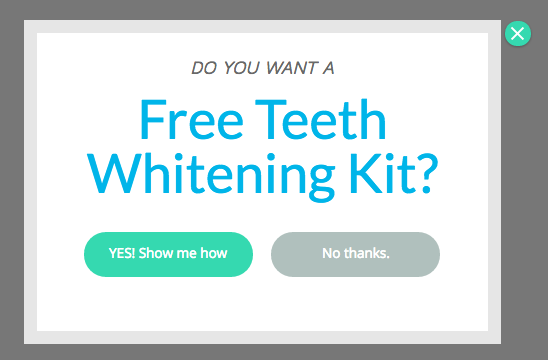 Dentist website popup offer